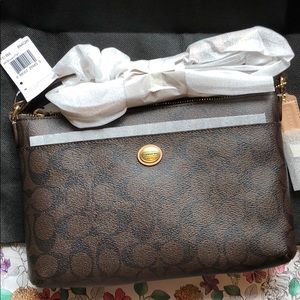 NWT Coach Signature Crossbody Brown/Black/Tan